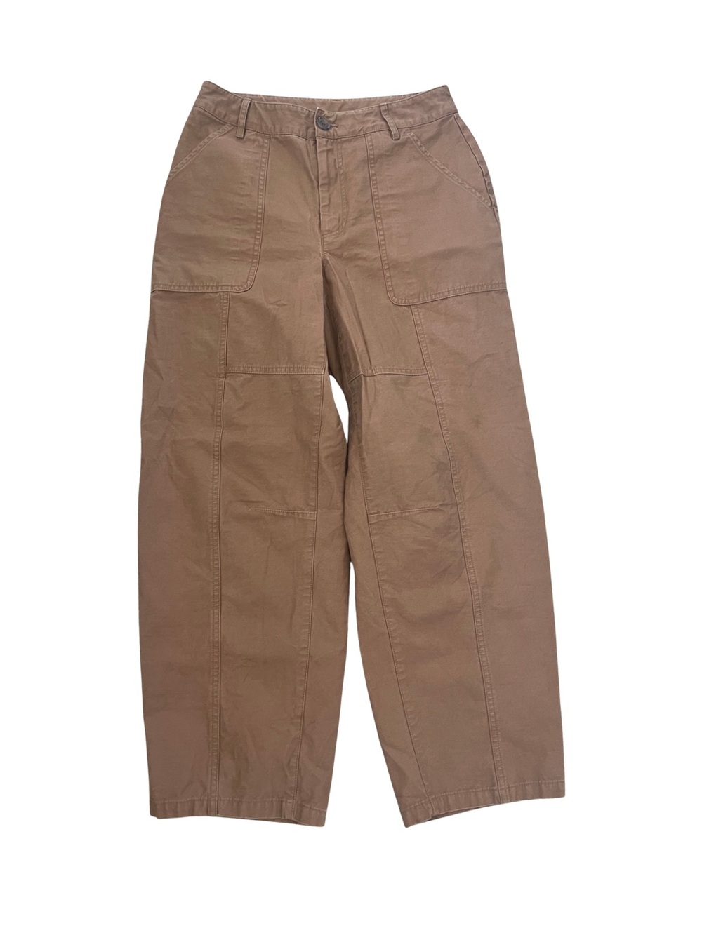 Wide-Leg Utility Pants in Brown